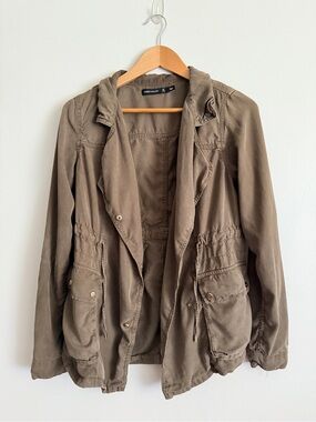 Karen Millen Olive Utility Jacket with Drawstring Waist